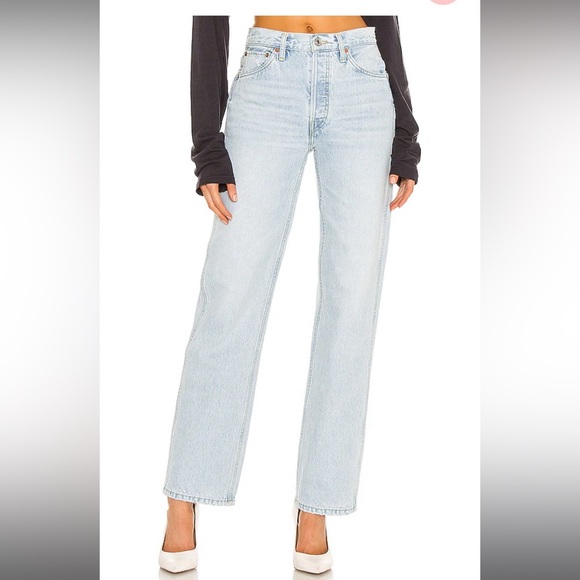 RE/DONE Originals 90s High Rise Loose in Perfect Light Indigo size 26 - Picture 2 of 10